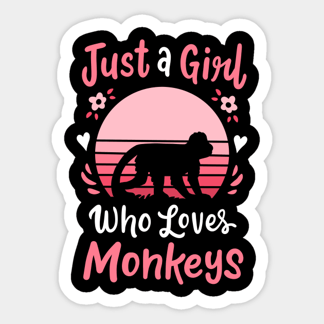 Monkey Ape Monkey Lover Retro Sticker by CreativeGiftShop